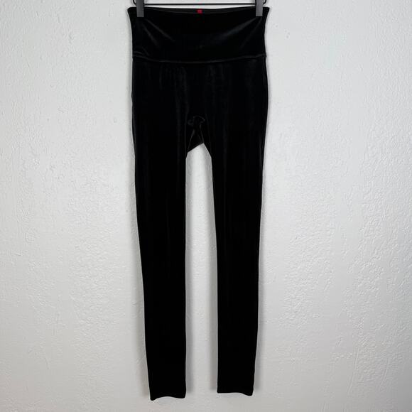 Spanx Ready To Wow Velvet Leggings Black Size Medium - Picture 2 of 5